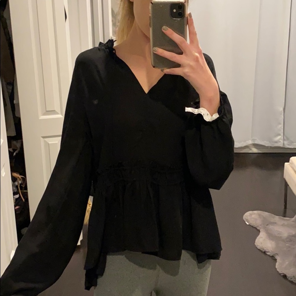 The Loft black blouse